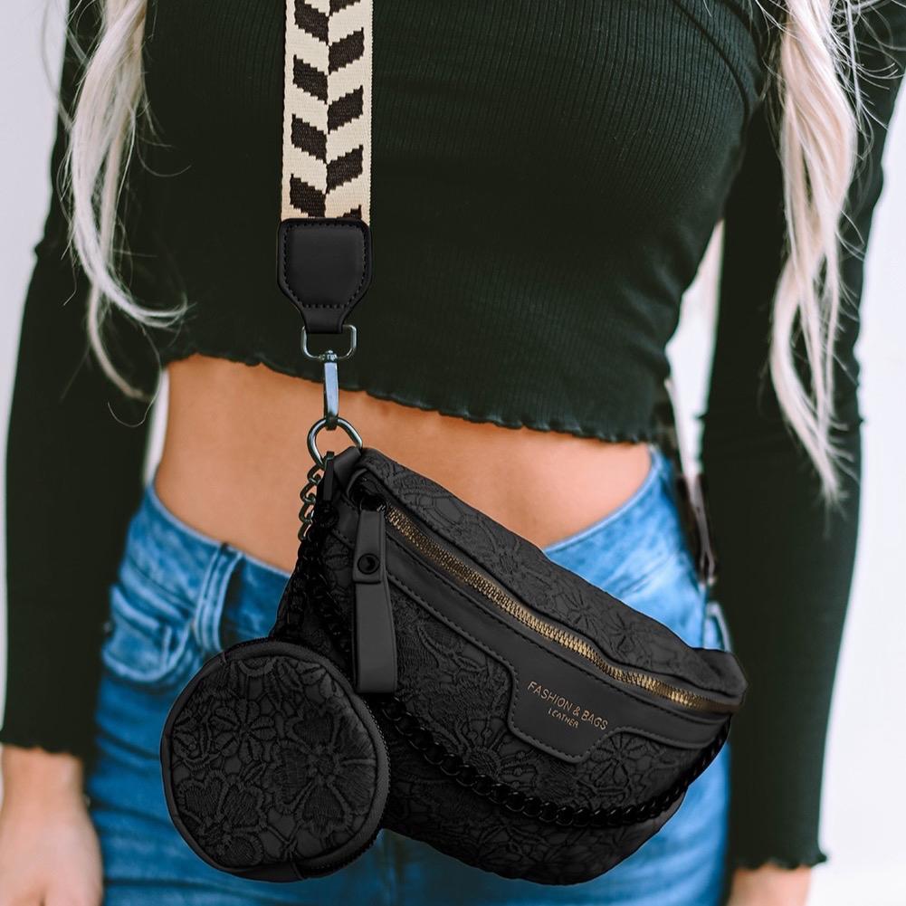 Noir Checked Strap Bag