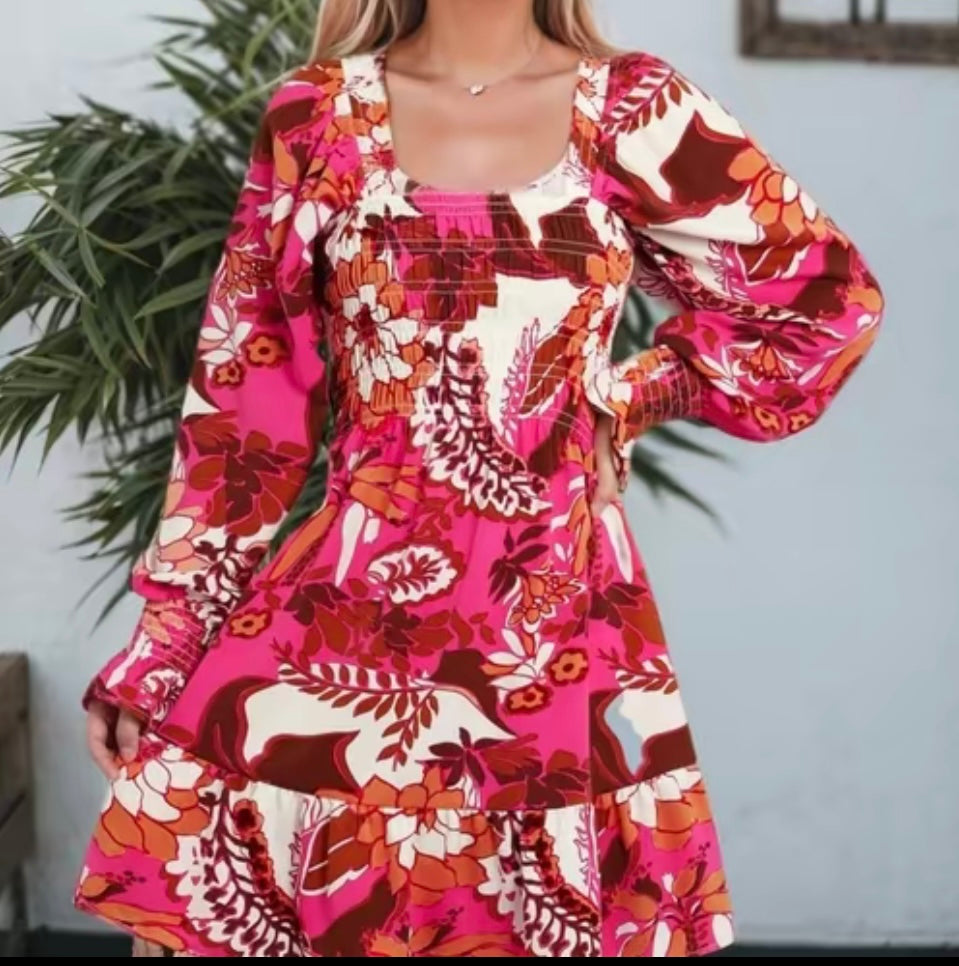 Sweet Swirl Ruffle Dress