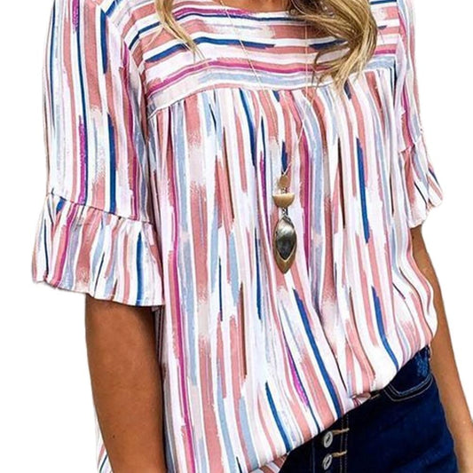 Blush & Sky Striped Top